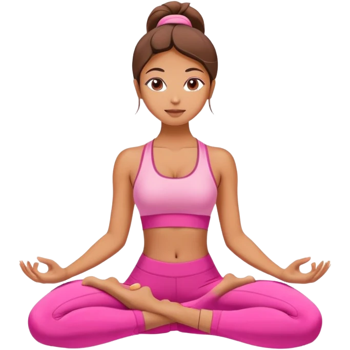 Beautiful girl doing yoga in pink  emoji