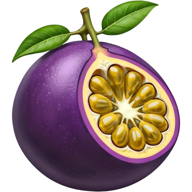 A passion fruit emoji