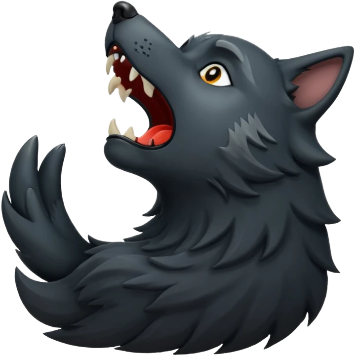 Black wolf howling emoji