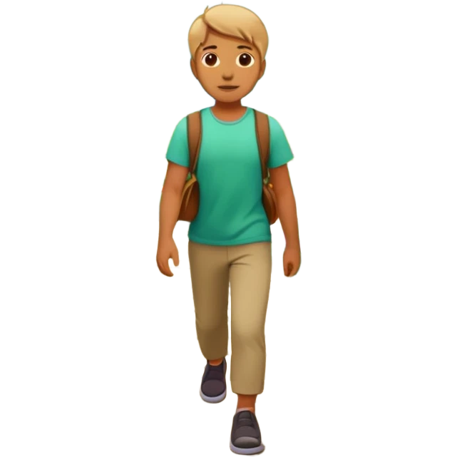 someone walking IN THE GARDEN on a path with flower and plants around him(keep the background) emoji