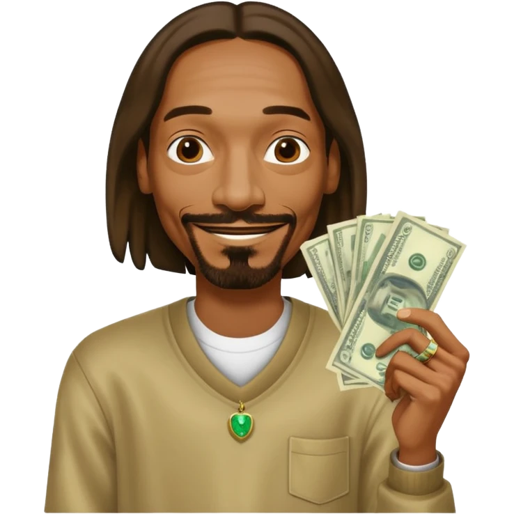 Snoop Dogg holding money emoji