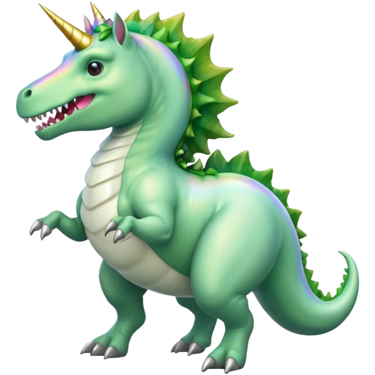 Unicorn riding a T. rex emoji