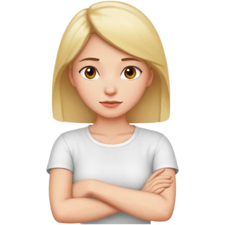 A woman’s Arms crossing over her neck emoji