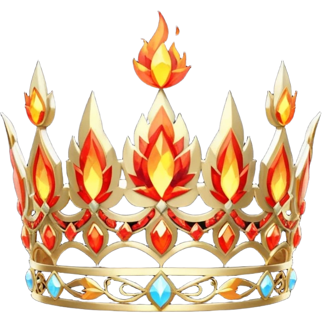 fantasy magic tiara of fire and ash low poly emoji