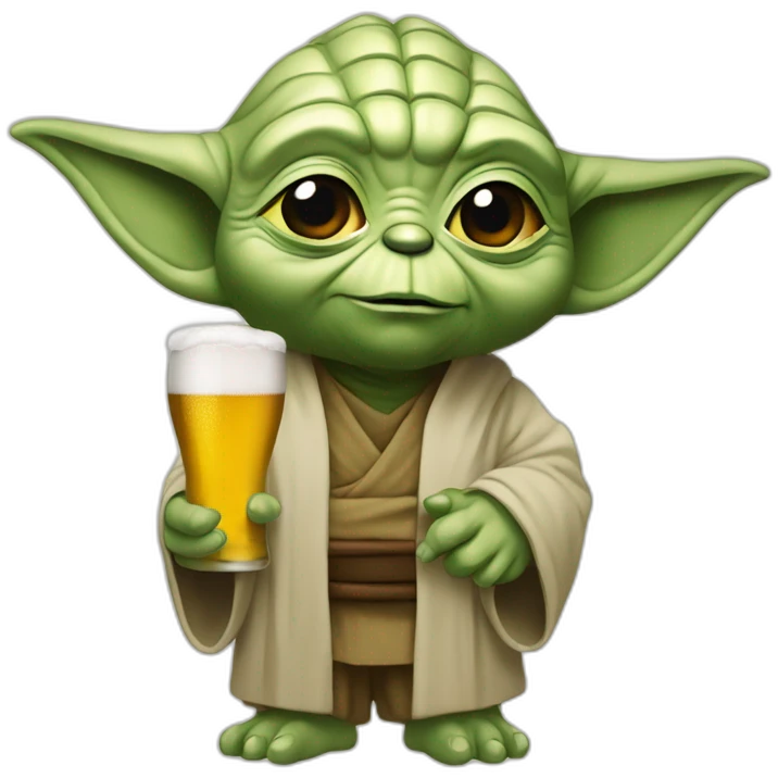 Yoda qui boit une bière emoji