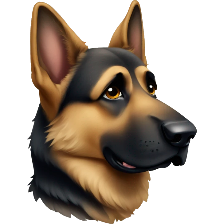 Frowning German shepherd  emoji