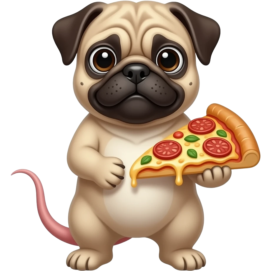 pug holding pizza rat emoji