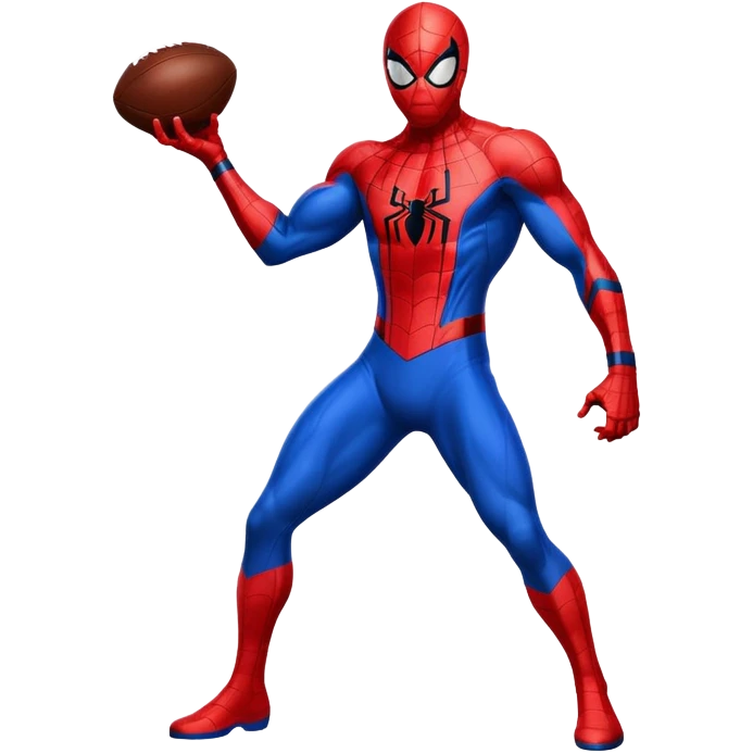 Spider-Man with a football emoji