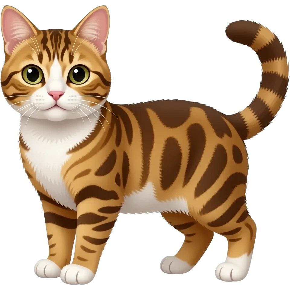Brown and white American shorthair emoji