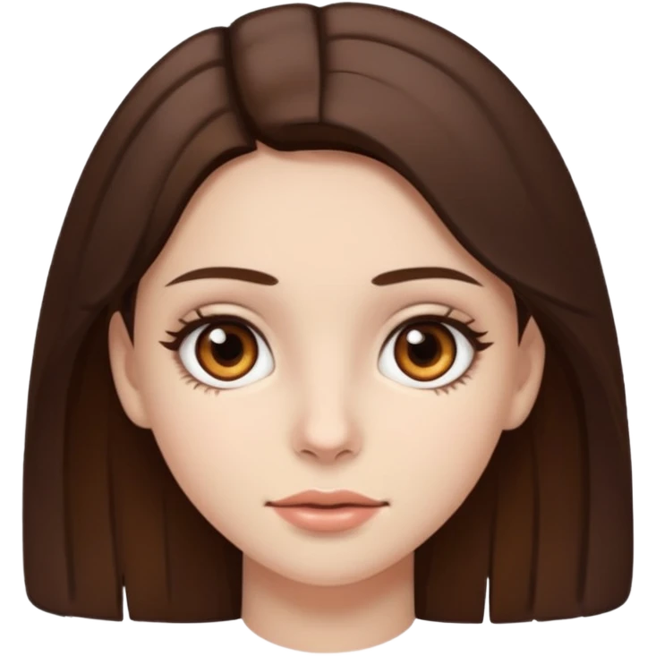 hispanic girl with brown eyes and brown hair and alt emoji