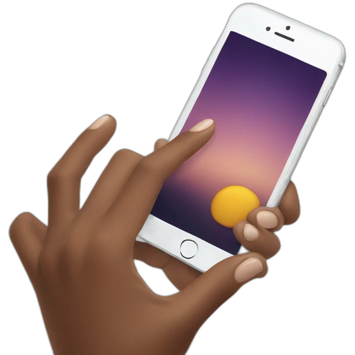 hand taking a iphone picture emoji
