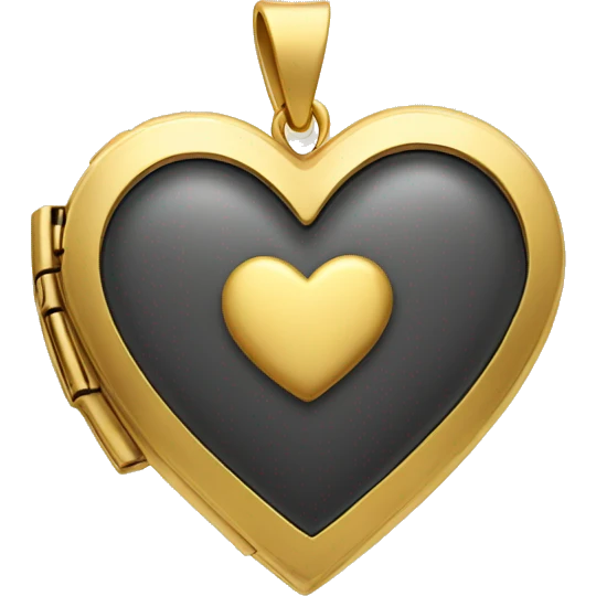 Gold heart locket emoji