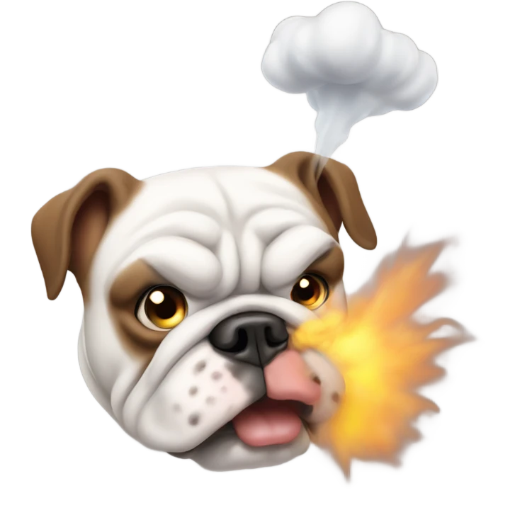 Bulldog fart gas emoji