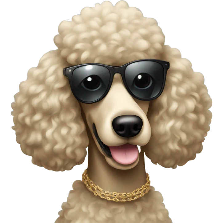 Poodle with cool glasses emoji