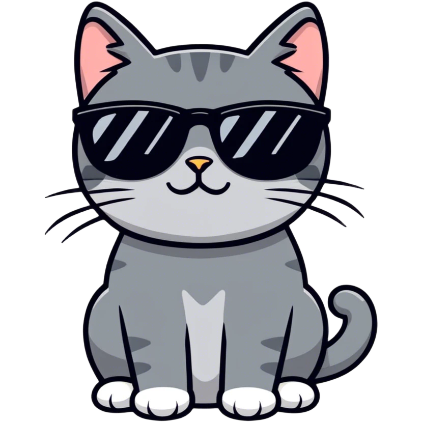 Cat with sunglasses emoji