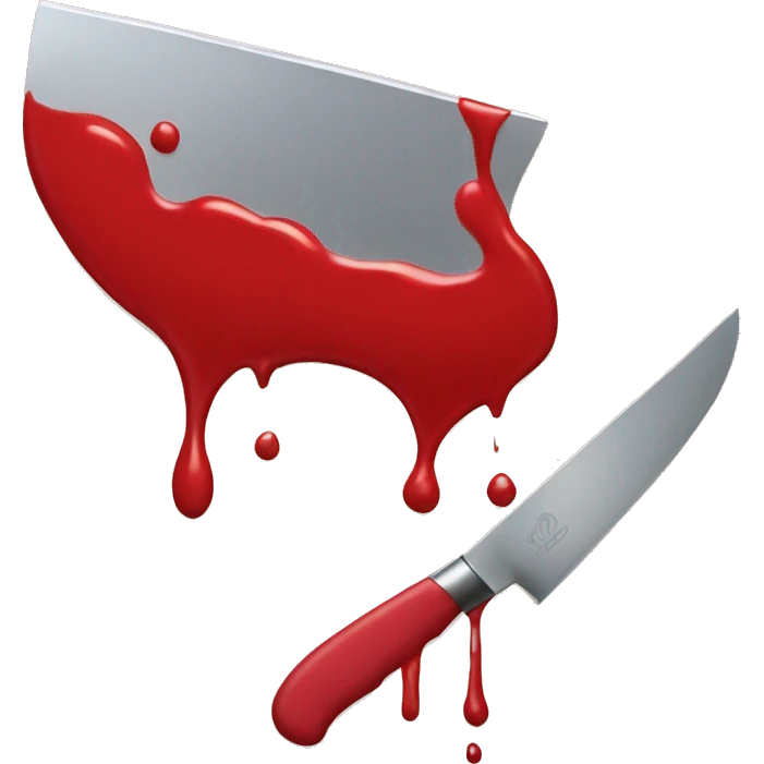 red paint drooping from kitchen knife emoji
