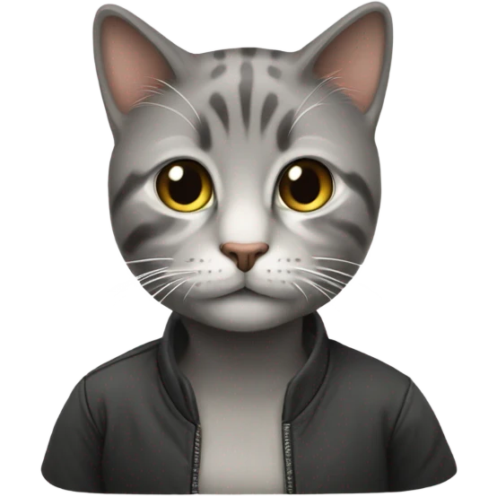 девочка брюнетка которая обнимает серо- черно-белого кота emoji