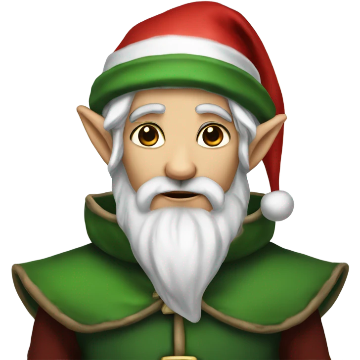 rogue male elf fantasy wearing santa hat emoji