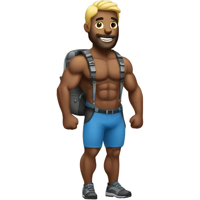 Bodybuilding hiker emoji