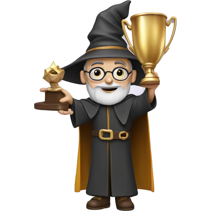Wizard with trophy emoji