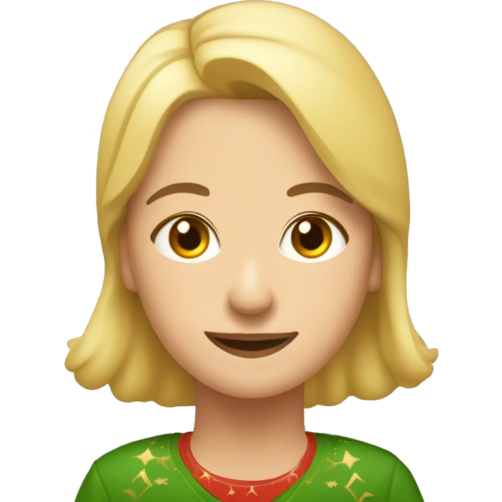 Pareja navideña (chico rubio y chica rubia) emoji