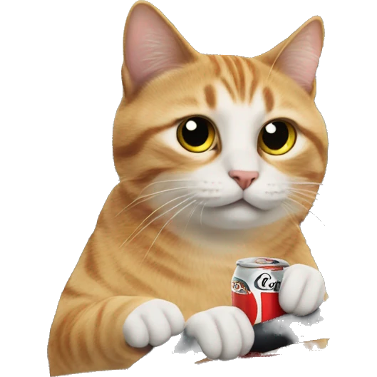 Cat drinking a Coke while driving  emoji