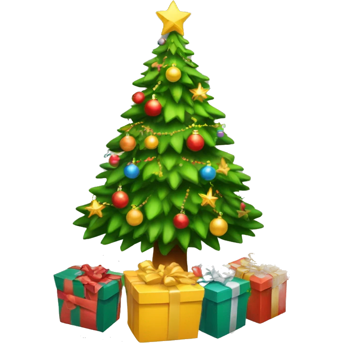 Christmas tree with gifts emoji