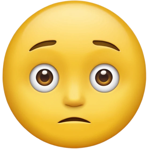 Yellow circle side eye small mouth emoji