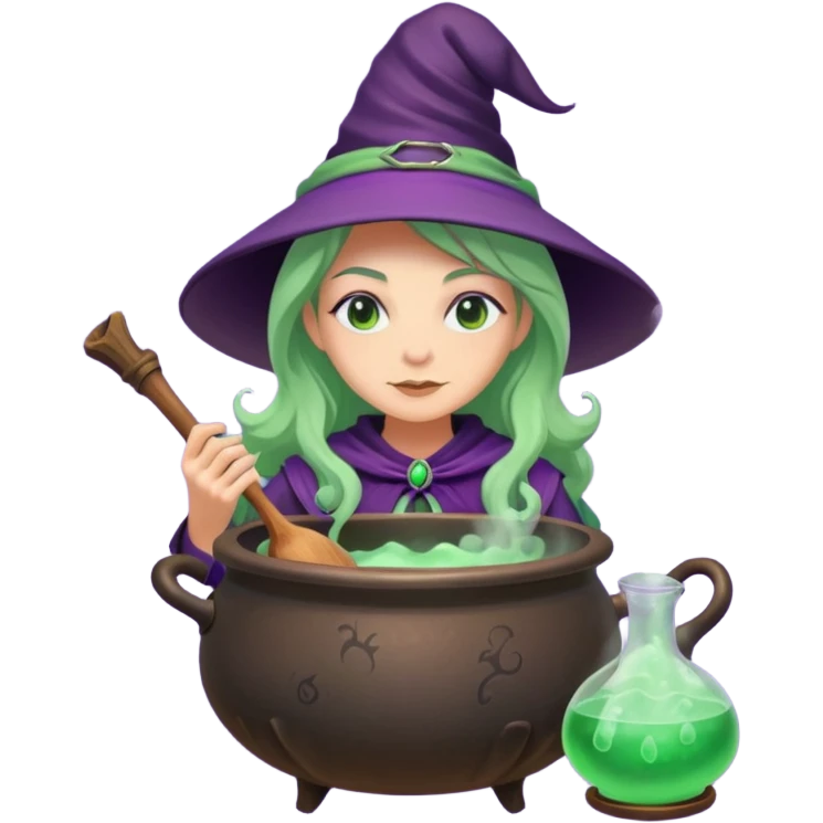green witch cooking potion emoji