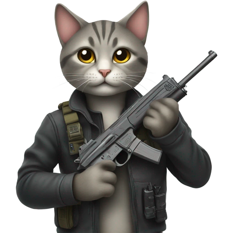 Cat with a gun emoji