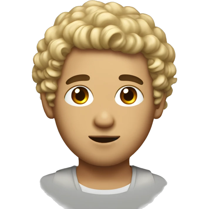 Me a white male with dirty blonde curly hair drink boba emoji