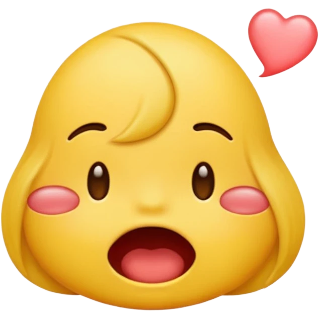 yelow emoji blushing and flustered while biting lips emoji