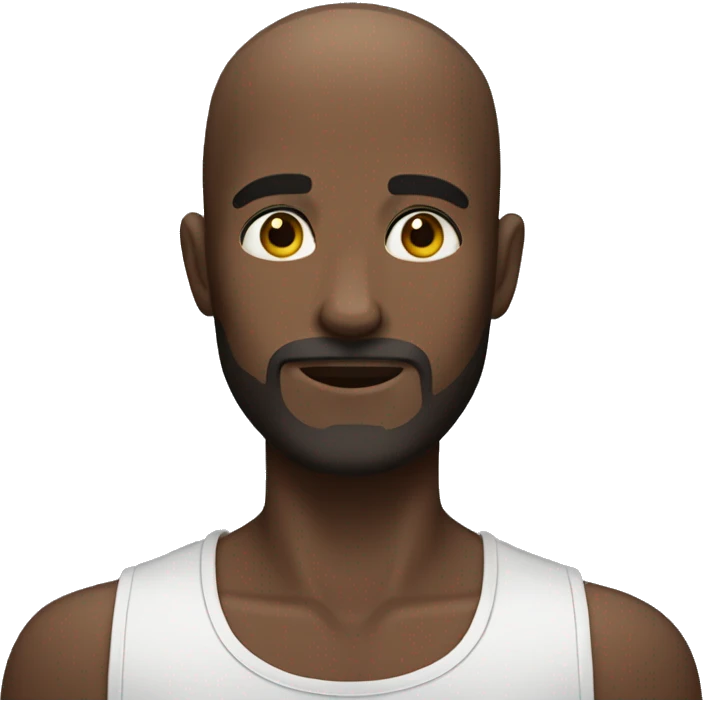 male no hair dark skin small beard over the mouth emoji