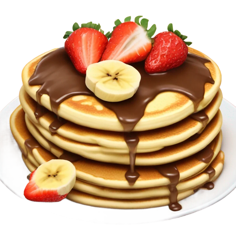 Pancake with Nutella and banana and strawberries  emoji