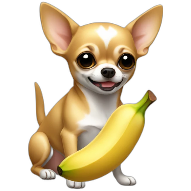 chihuahua eating banana emoji