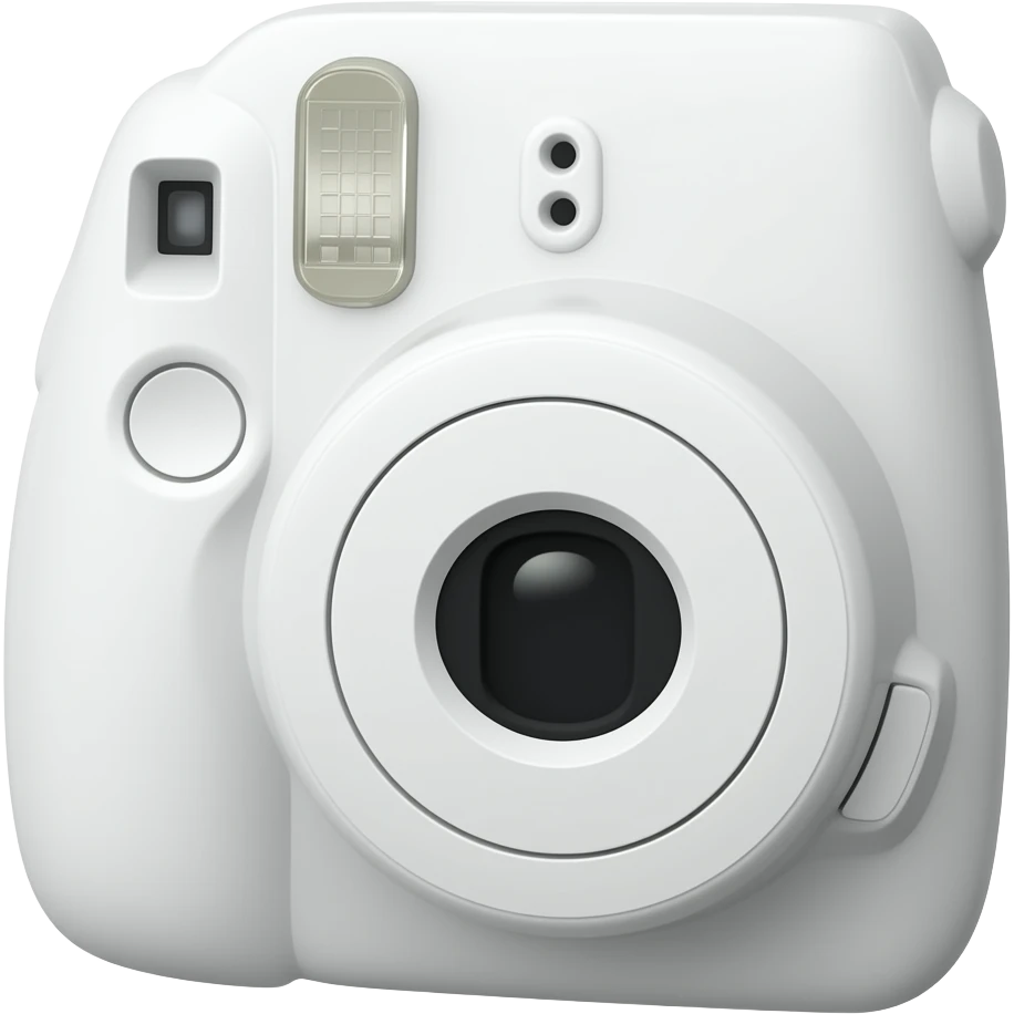 White Polaroid camera tilted to the left emoji