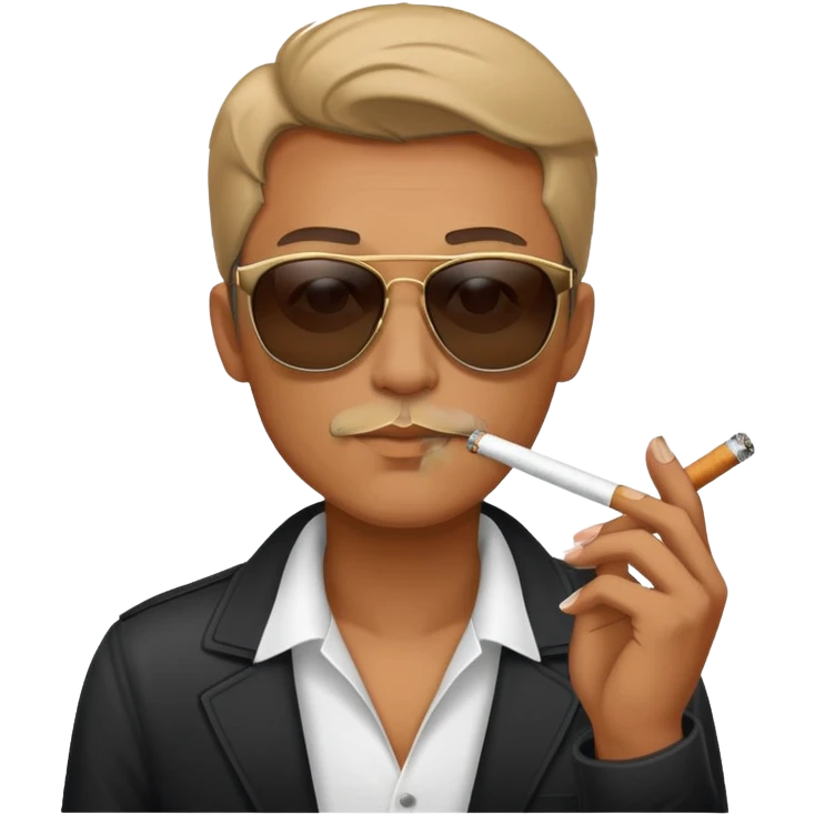 Guy wearing sunglasses smoking a cigarette emoji