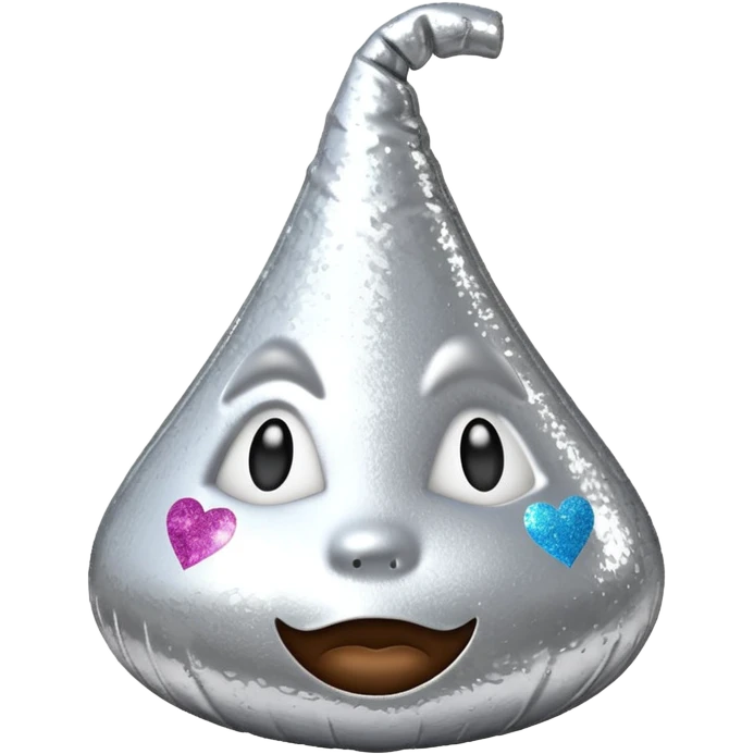 Glittery Hershey’s kiss  emoji