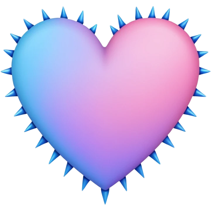 Stitched Barb thorn wired pastel pink-violet-blue-gradients heart emoji