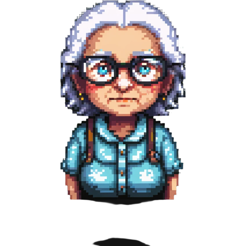 granny eye with glasses moved forward emoji