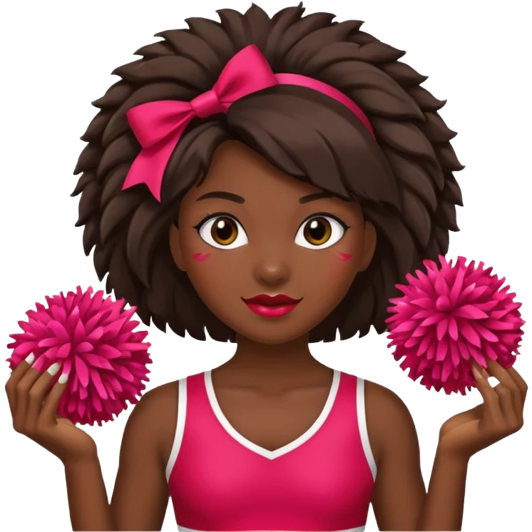 Cheerleader with pompous emoji