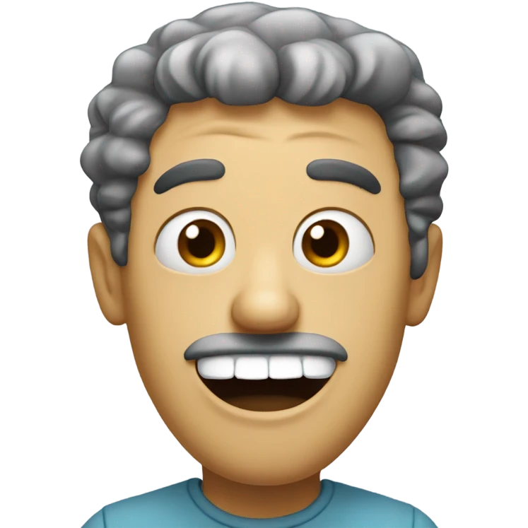 Funny man with large eyes and tiny teeth emoji