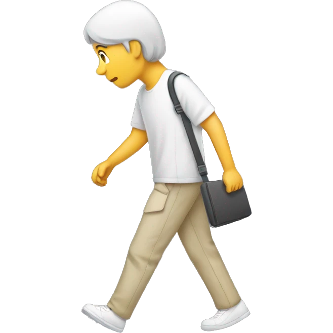 blind person walking with phone in hand emoji