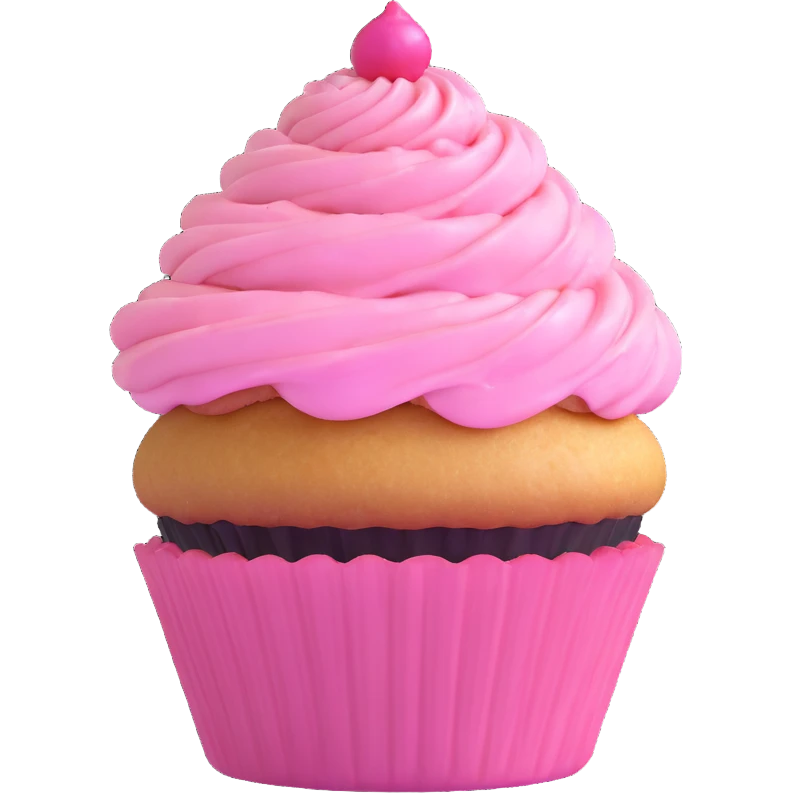 cupcake with pink icing emoji
