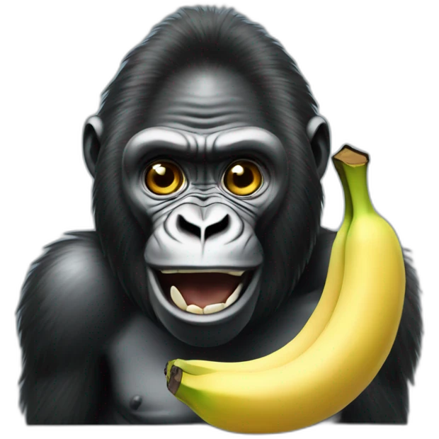 Suprised gorilla with banana emoji
