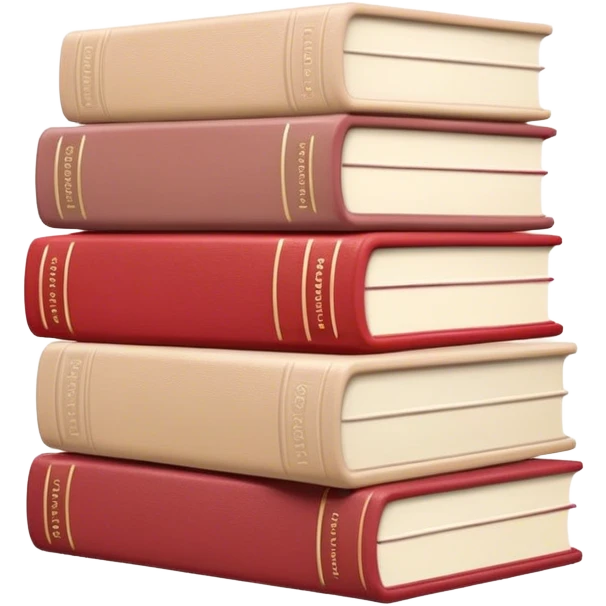 aesthetic book stack beige and light red emoji