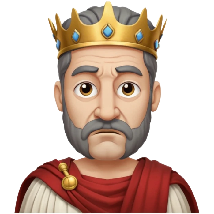 evil ancient greek king with toga ugly big nose moody emoji
