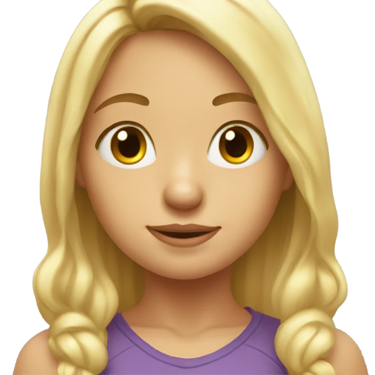 blonde girl in squatting pose emoji