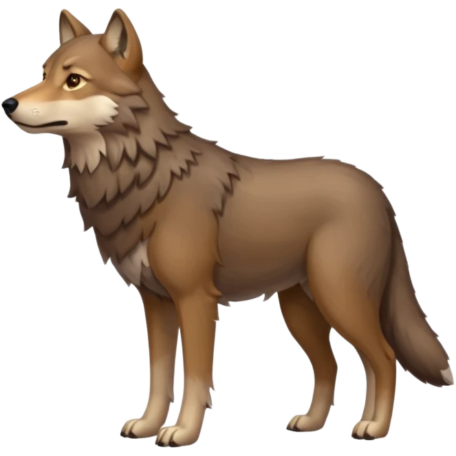 Brown wolf full body  emoji