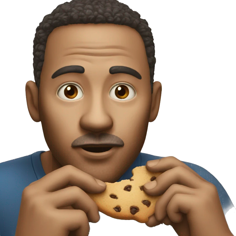 man eating cookie emoji